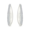0.45 CT. T.W. Diamond Split Oval Hoop Earrings in Sterling Silver