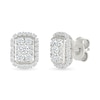 Thumbnail Image 1 of 0.23 CT. T.W. Elongated Cushion-Shaped Multi-Diamond Frame Stud Earrings in 10K White Gold