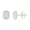 Thumbnail Image 2 of 0.23 CT. T.W. Elongated Cushion-Shaped Multi-Diamond Frame Stud Earrings in 10K White Gold