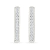 Thumbnail Image 3 of 0.23 CT. T.W. Diamond Squared Hoop Earrings in Sterling Silver