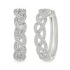 Thumbnail Image 1 of 0.45 CT. T.W. Diamond Braided Hoop Earrings in Sterling Silver
