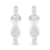 Thumbnail Image 3 of 0.23 CT. T.W. Diamond Infinity J-Hoop Earrings in Sterling Silver