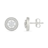 Thumbnail Image 2 of 0.23 CT. T.W. Diamond Flower Circle Frame Stud Earrings in 10K White Gold