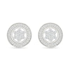 Thumbnail Image 3 of 0.23 CT. T.W. Diamond Flower Circle Frame Stud Earrings in 10K White Gold
