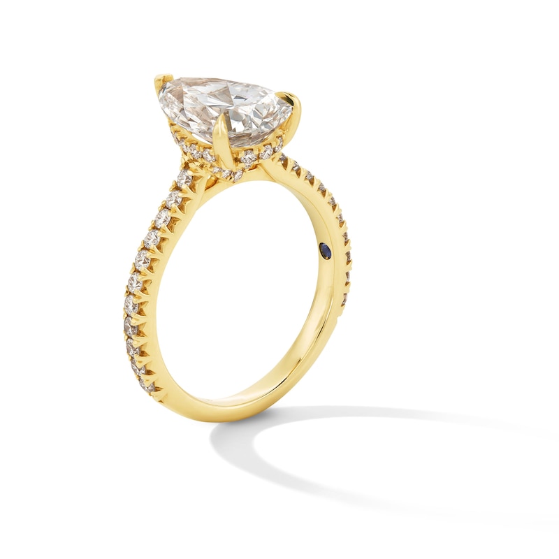 Main Image 3 of Vera Wang Love Collection 3.45 CT. T.W. Pear-Shaped Certified Lab-Grown Diamond Engagement Ring in 14K Gold (F/VS2)