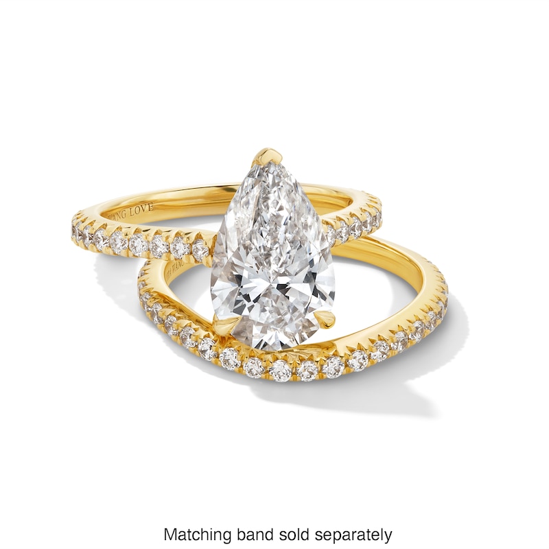 Main Image 4 of Vera Wang Love Collection 3.45 CT. T.W. Pear-Shaped Certified Lab-Grown Diamond Engagement Ring in 14K Gold (F/VS2)