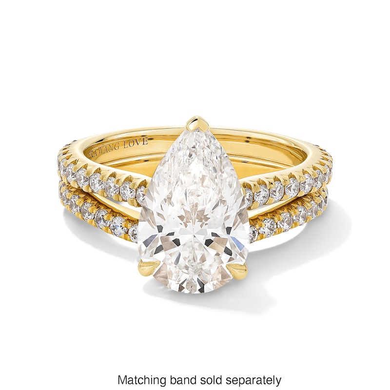 Main Image 5 of Vera Wang Love Collection 3.45 CT. T.W. Pear-Shaped Certified Lab-Grown Diamond Engagement Ring in 14K Gold (F/VS2)