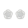 Thumbnail Image 3 of 0.45 CT. T.W. Multi-Diamond Swirl Flower Stud Earrings in 10K White Gold