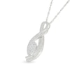 Thumbnail Image 2 of 0.95 CT. T.W. Oval-Shaped Multi-Diamond Infinity Pendant in 10K White Gold