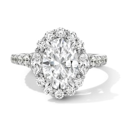 Vera Wang Love Collection 2.95 CT. T.W. Oval Certified Lab-Grown Diamond Scallop Engagement Ring in 14K White Gold