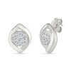 Thumbnail Image 1 of 0.23 CT. T.W. Multi-Diamond Twist Frame Stud Earrings in 10K White Gold