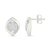 Thumbnail Image 2 of 0.23 CT. T.W. Multi-Diamond Twist Frame Stud Earrings in 10K White Gold