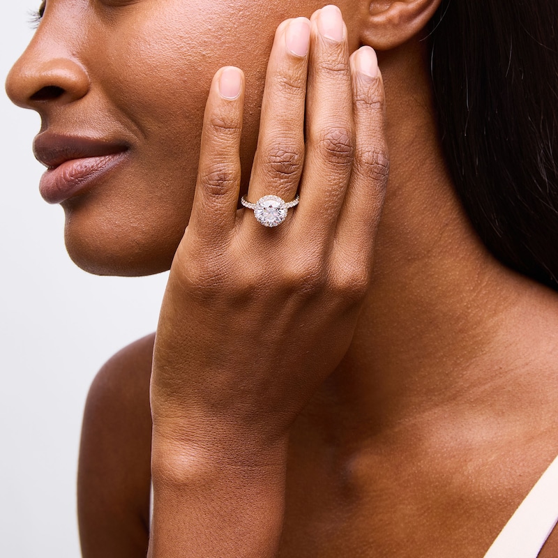 Main Image 2 of Vera Wang Love Collection 3.69 CT. T.W. Certified Lab-Grown Diamond Frame Engagement Ring in 14K Gold (F/VS2)