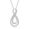 Thumbnail Image 1 of 0.23 CT. T.W. Diamond Double Infinity Twist Pendant in Sterling Silver