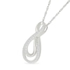 Thumbnail Image 2 of 0.23 CT. T.W. Diamond Double Infinity Twist Pendant in Sterling Silver