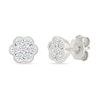 Thumbnail Image 1 of 0.23 CT. T.W. Diamond Flower Stud Earrings in 10K White Gold