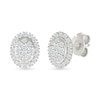 Thumbnail Image 1 of 0.23 CT. T.W. Oval-Shaped Multi-Diamond Frame Stud Earrings in 10K White Gold