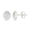 Thumbnail Image 2 of 0.23 CT. T.W. Oval-Shaped Multi-Diamond Frame Stud Earrings in 10K White Gold