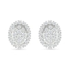 Thumbnail Image 3 of 0.23 CT. T.W. Oval-Shaped Multi-Diamond Frame Stud Earrings in 10K White Gold
