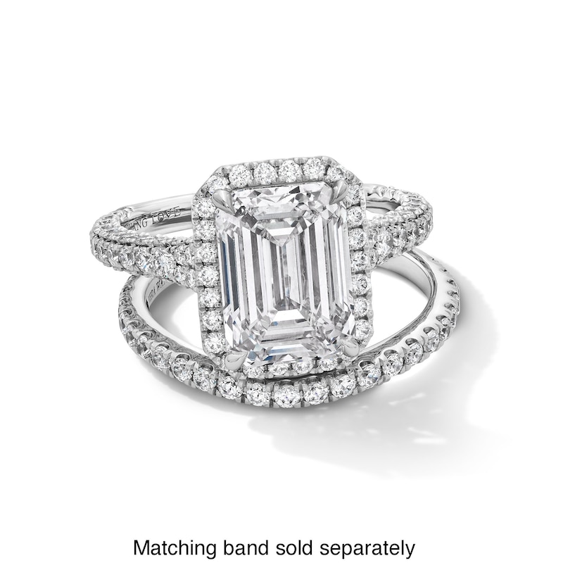 Main Image 3 of Vera Wang Love Collection 4.95 CT. T.W. Emerald Certified Lab-Grown Diamond Frame Engagement Ring in 14K White Gold