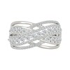Thumbnail Image 2 of 0.95 CT. T.W. Diamond Crossover Multi-Row Fashion Ring in Sterling Silver