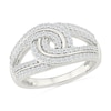 Thumbnail Image 1 of 0.45 CT. T.W. Diamond Looping Multi-Row Fashion Ring in Sterling Silver