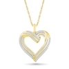 Thumbnail Image 1 of 0.45 CT. T.W. Diamond Open Twist Heart Pendant in 10K Gold