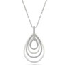 Thumbnail Image 1 of 0.23 CT. T.W. Diamond Quad Teardrop Loop Pendant in Sterling Silver