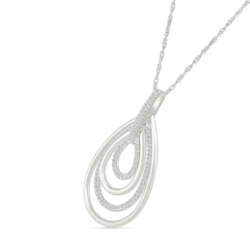 0.23 CT. T.W. Diamond Quad Teardrop Loop Pendant in Sterling Silver