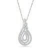 Thumbnail Image 1 of 0.45 CT. T.W. Diamond Swirl Flame Pendant in 10K White Gold