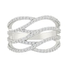 0.45 CT. T.W. Diamond Layered Multi-Row Fashion Ring in Sterling Silver