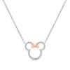 Thumbnail Image 1 of Disney Treasures Minnie Mouse 0.18 CT. T.W. Diamond Outline Necklace in Sterling Silver and 10K Rose Gold