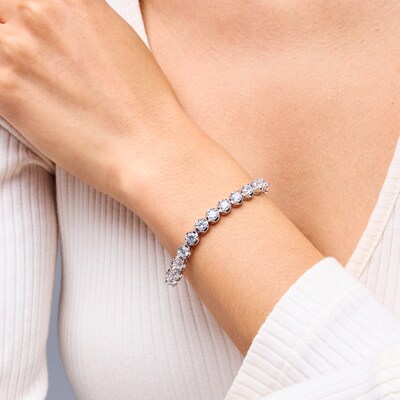 10.00 CT. T.W. Certified Lab-Created Diamond Tennis Bracelet in 10K White Gold (I/SI2)