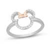 Thumbnail Image 1 of Disney Treasures Minnie Mouse 0.145 CT. T.W. Diamond Outline Ring in Sterling Silver and 10K Rose Gold - Size 7