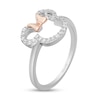 Thumbnail Image 2 of Disney Treasures Minnie Mouse 0.145 CT. T.W. Diamond Outline Ring in Sterling Silver and 10K Rose Gold - Size 7