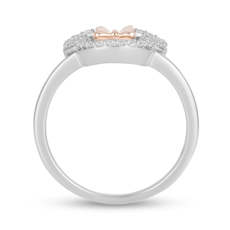 Main Image 3 of Disney Treasures Minnie Mouse 0.145 CT. T.W. Diamond Outline Ring in Sterling Silver and 10K Rose Gold - Size 7