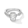 Thumbnail Image 1 of 1.37 CT. T.W. Elongated Radiant-Cut Certified Lab-Grown Diamond Frame Twist Shank Engagement Ring in 14K White Gold