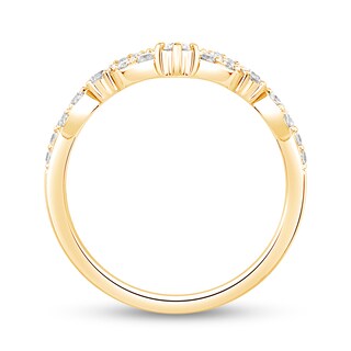 0.69 CT. T.W. Diamond Double Row Chevron Solitaire Enhancer in 14K Gold