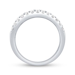 1.95 CT. T.W. Princess-Cut and Round Diamond Multi-Row Anniversary Band in 14K White Gold