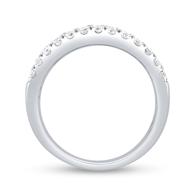 1.95 CT. T.W. Princess-Cut and Round Diamond Multi-Row Anniversary Band in 14K White Gold