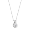Thumbnail Image 1 of Oval White Lab-Created Sapphire Frame Split Bail Pendant in Sterling Silver