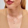 Thumbnail Image 2 of Oval White Lab-Created Sapphire Frame Split Bail Pendant in Sterling Silver