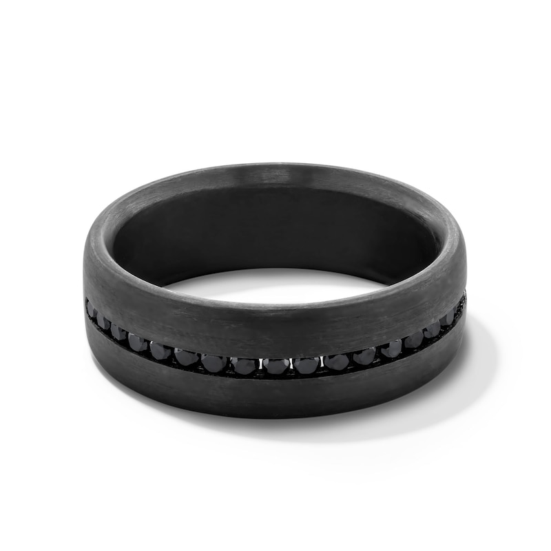 Main Image 1 of 0.40 CT. T.W. Black Diamond Channel-Set Anniversary Band in Tantalum with Black Rhodium