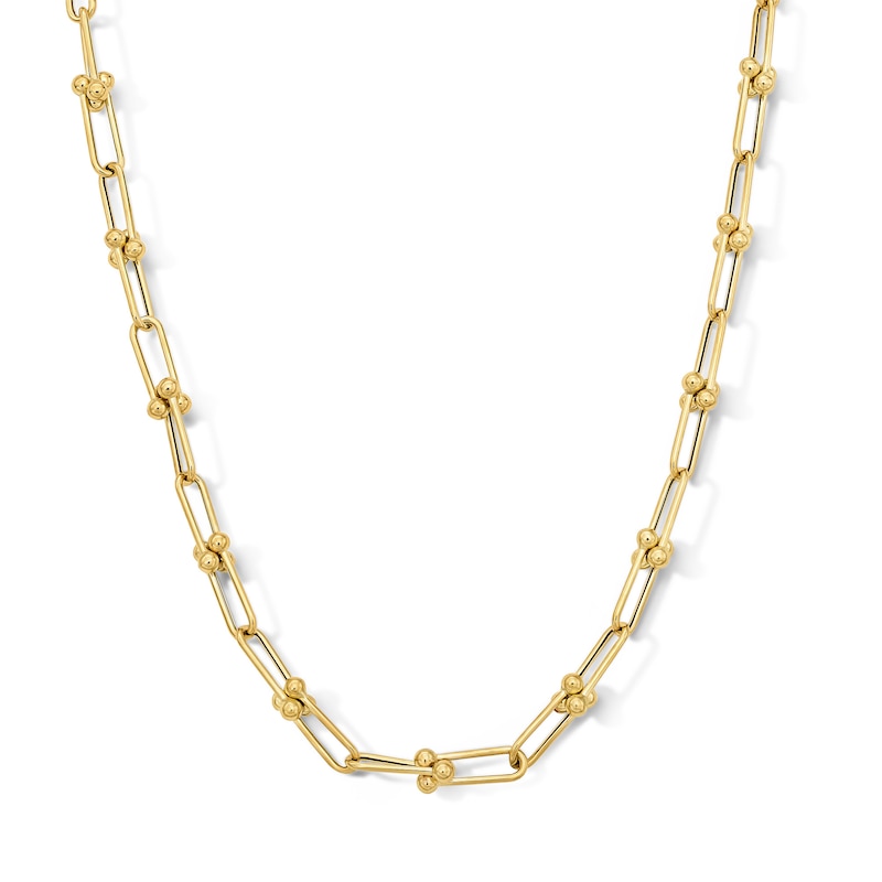 4.6mm Stirrup Chain Necklace in Hollow 14K Gold
