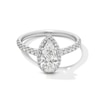 Thumbnail Image 1 of 1.45 CT. T.W. Pear-Shaped Certified Lab-Grown Diamond Frame Engagement Ring in 14K White Gold (F/VS2)
