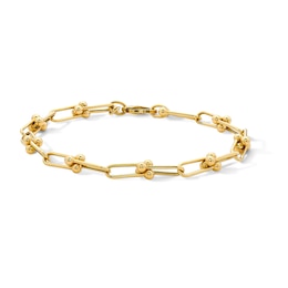 4.6mm Stirrup Chain Bracelet in Hollow 14K Gold – 8.0"