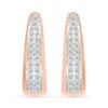 Thumbnail Image 2 of 0.45 CT. T.W. Diamond Tapered Oval Double Row Hoop Earrings in 10K Rose Gold