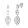 Thumbnail Image 4 of 0.58 CT. T.W. Multi-Diamond Marquise Frame Drop Earrings and Pendant Set in 10K White Gold