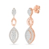Thumbnail Image 4 of 0.58 CT. T.W. Multi-Diamond Marquise Frame Drop Earrings and Pendant Set in 10K Rose Gold