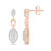 Thumbnail Image 5 of 0.58 CT. T.W. Multi-Diamond Marquise Frame Drop Earrings and Pendant Set in 10K Rose Gold